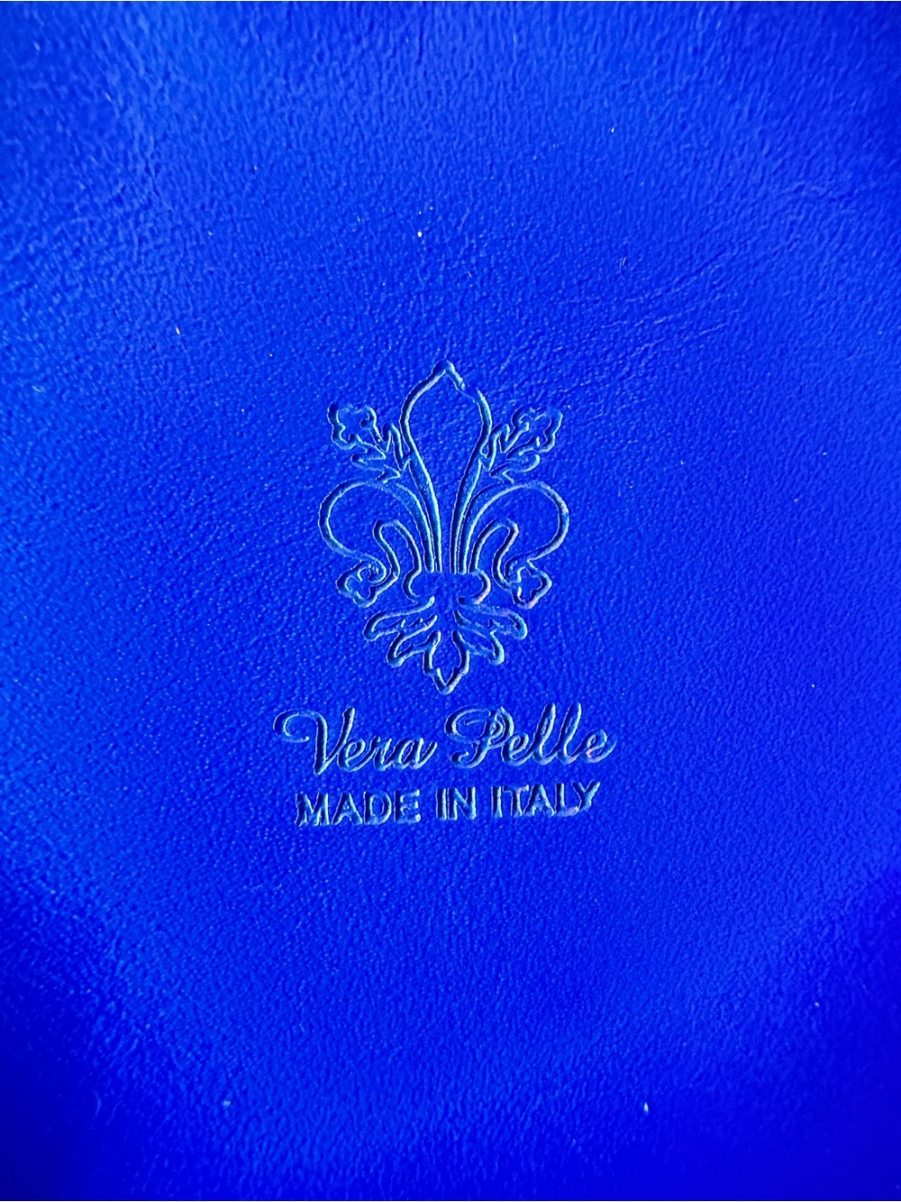 No.100 Vera Pelle Italian Leather Small Crossbody Bag in Royal Blue and Brown - Picture 5 of 5